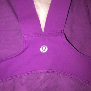 Lululemon purple yoga top with mesh